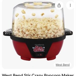 West Bend Stir Crazy Popcorn Maker - Red